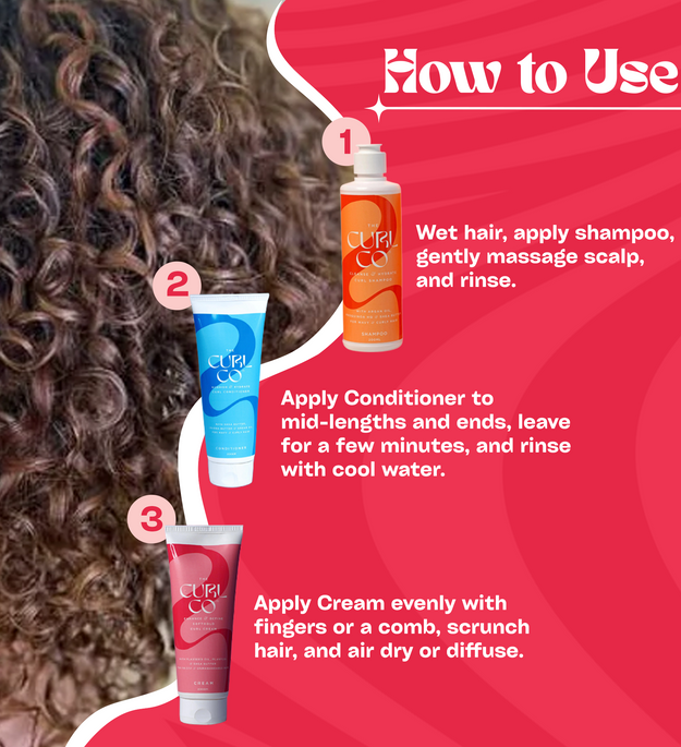 The Curl Co. Trio (Shampoo + Conditioner + Cream) 200gm Each - The Curl Co.