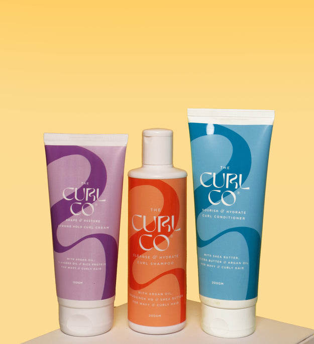 (NEW) Shampoo 200 gm + Conditioner 200 gm + Stronghold Curl Cream 150 gm - The Curl Co.