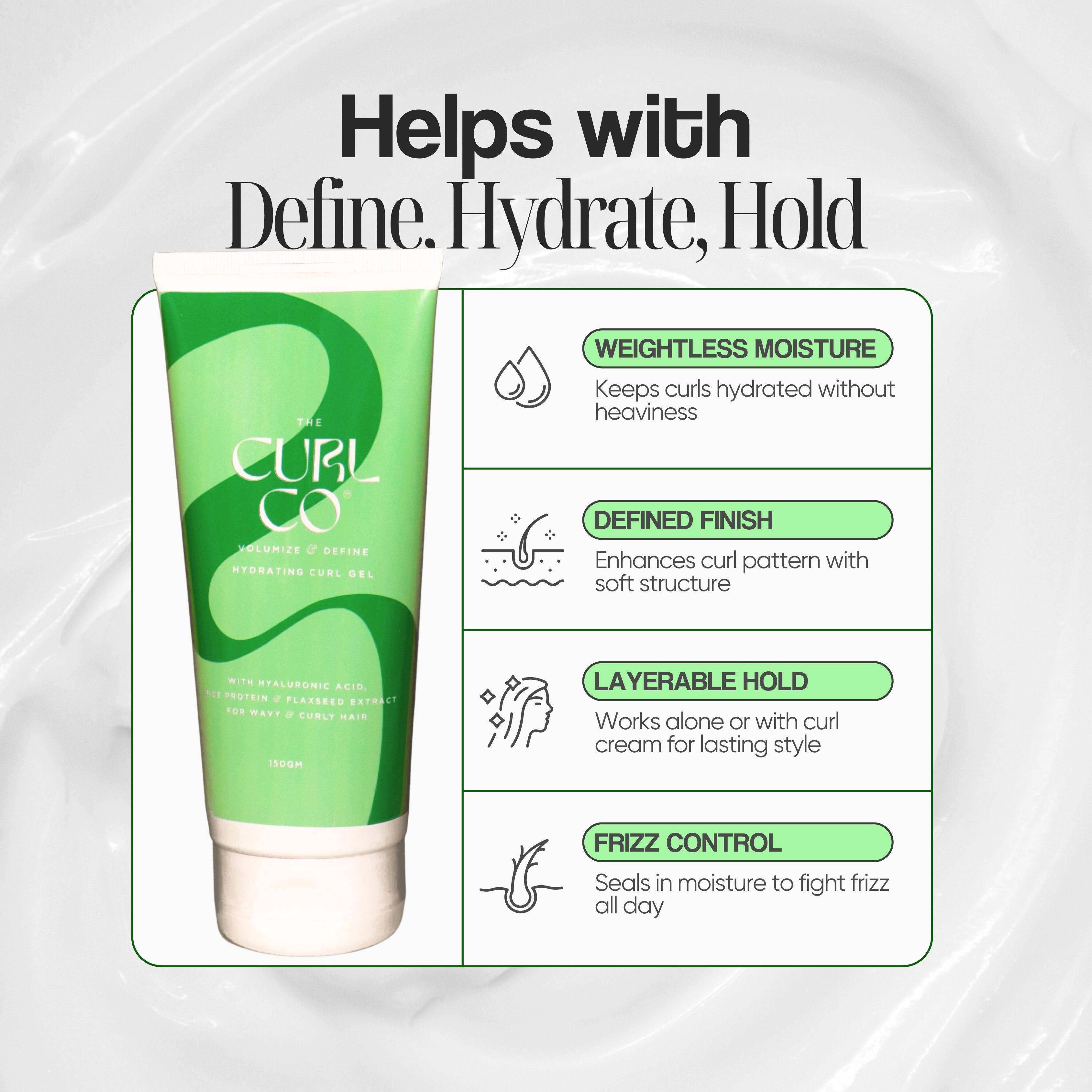 Shampoo + Conditioner + Soft Hold curl cream + Gel + Serum