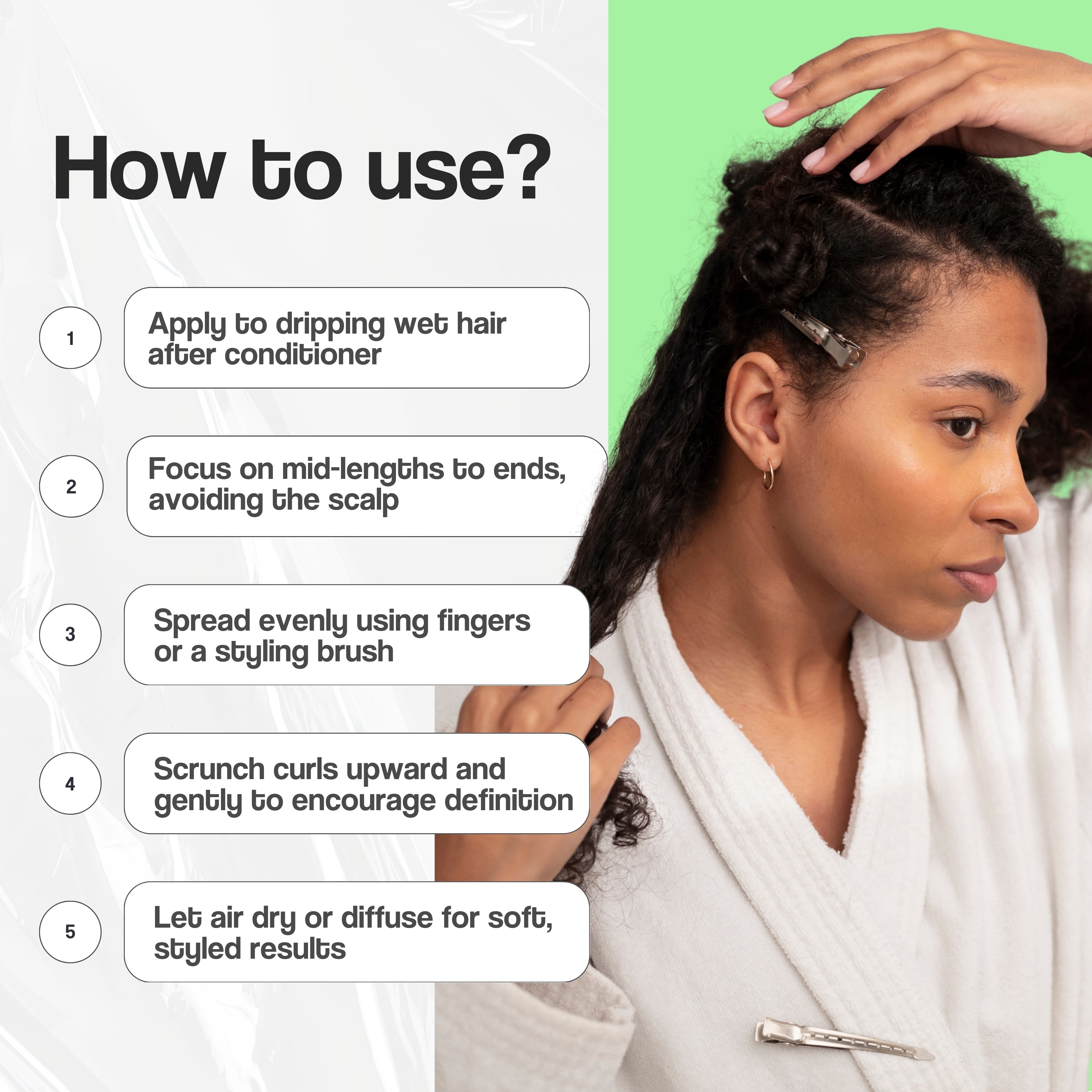 Strong Hold curl cream + Hydrating Gel + Frizz Control & Shine Serum