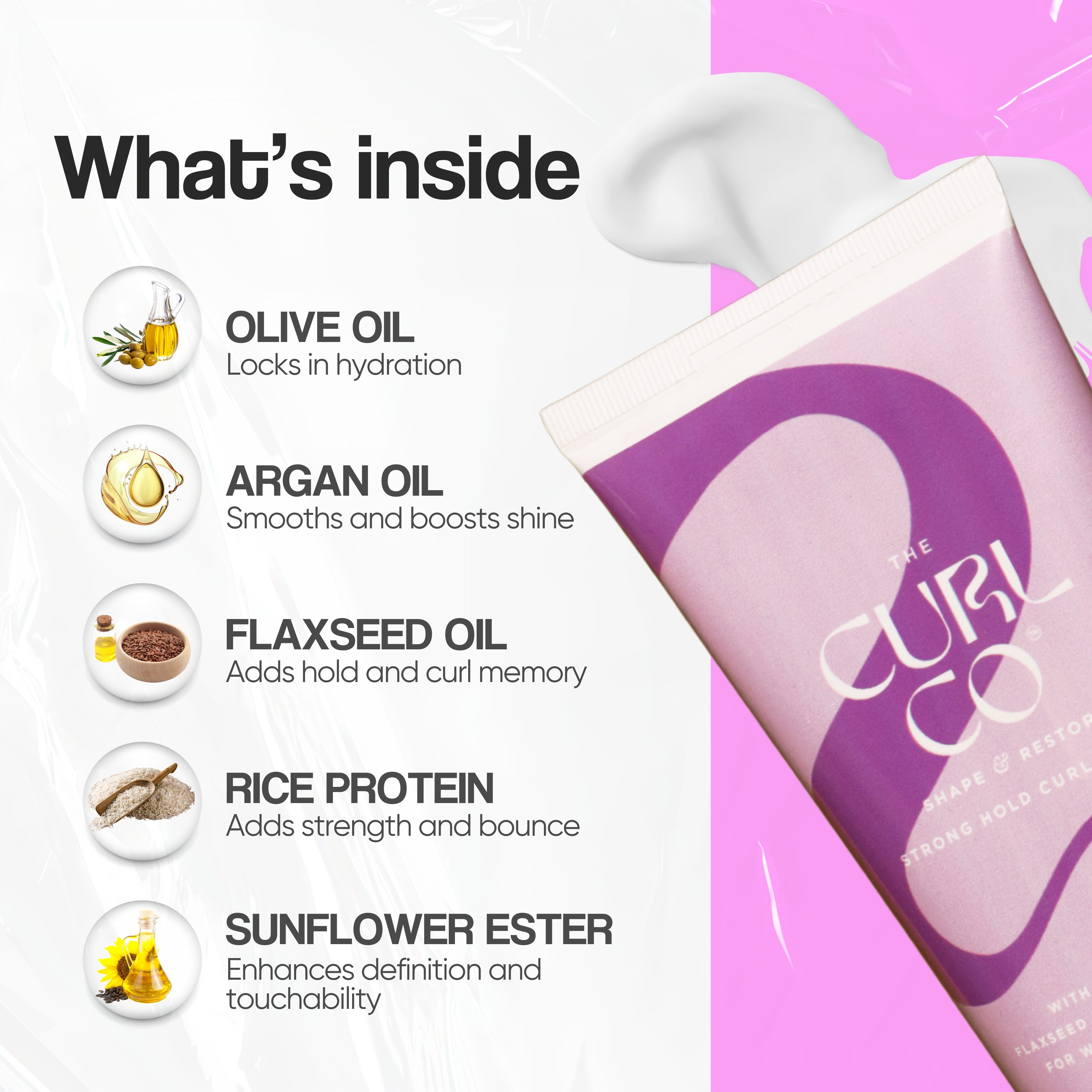 Strong Hold curl cream + Hydrating Gel + Frizz Control & Shine Serum