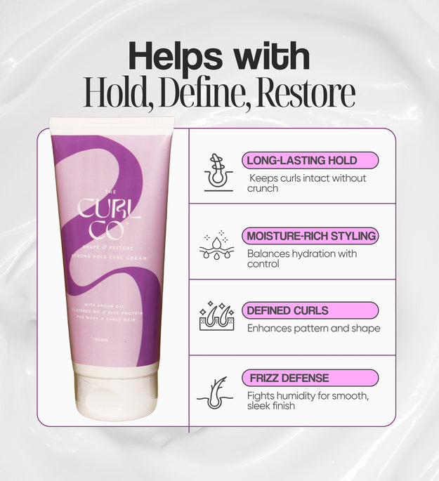 Strong Hold curl cream + Hydrating Gel + Frizz Control & Shine Serum