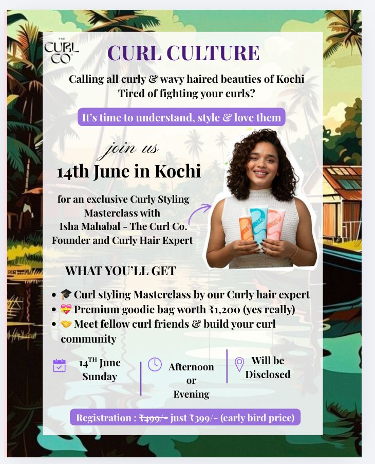 Curl Culture Class Ticket- Cochin, 14 June, Sunday