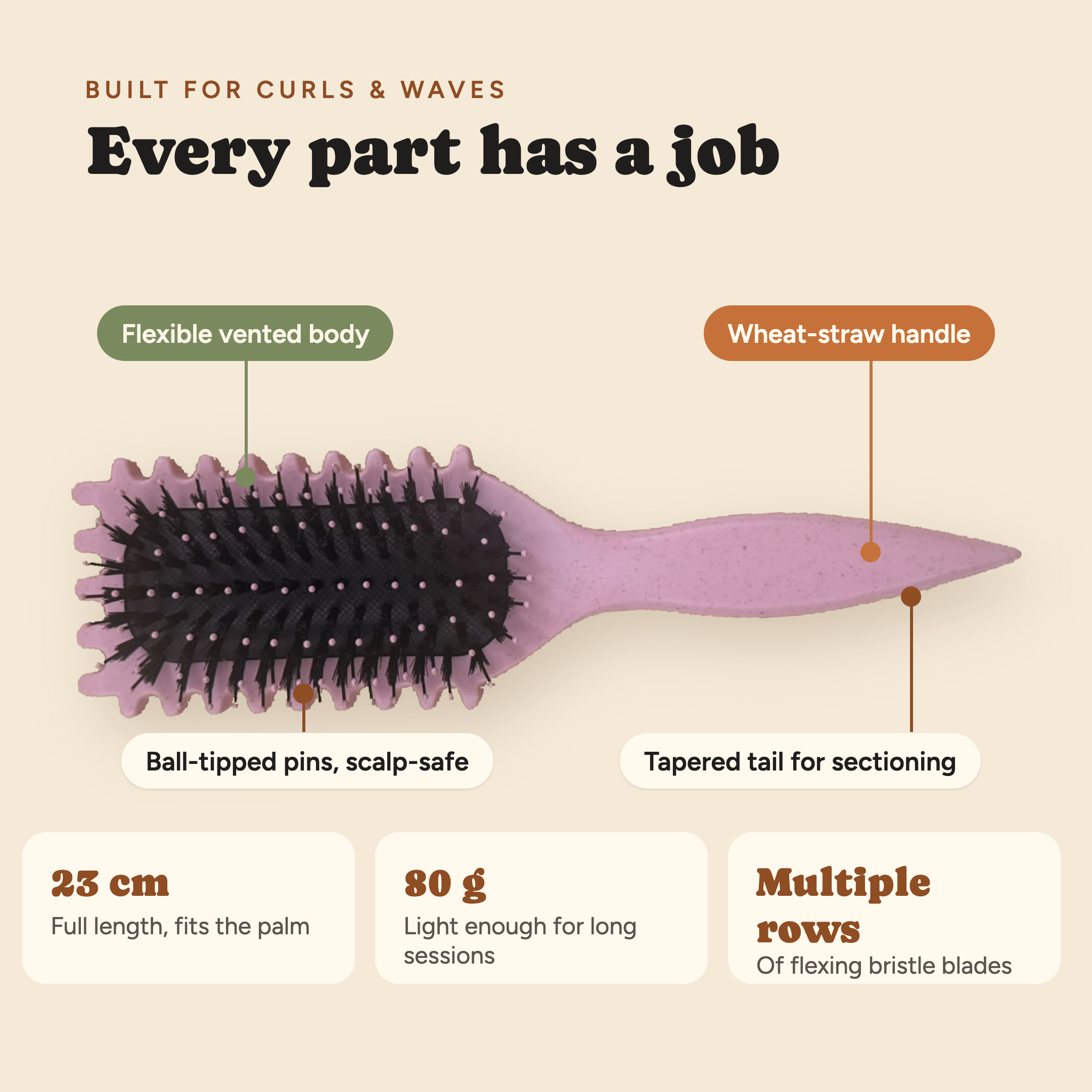 Curly Wavy Hair Styling Brush - For Max Definition