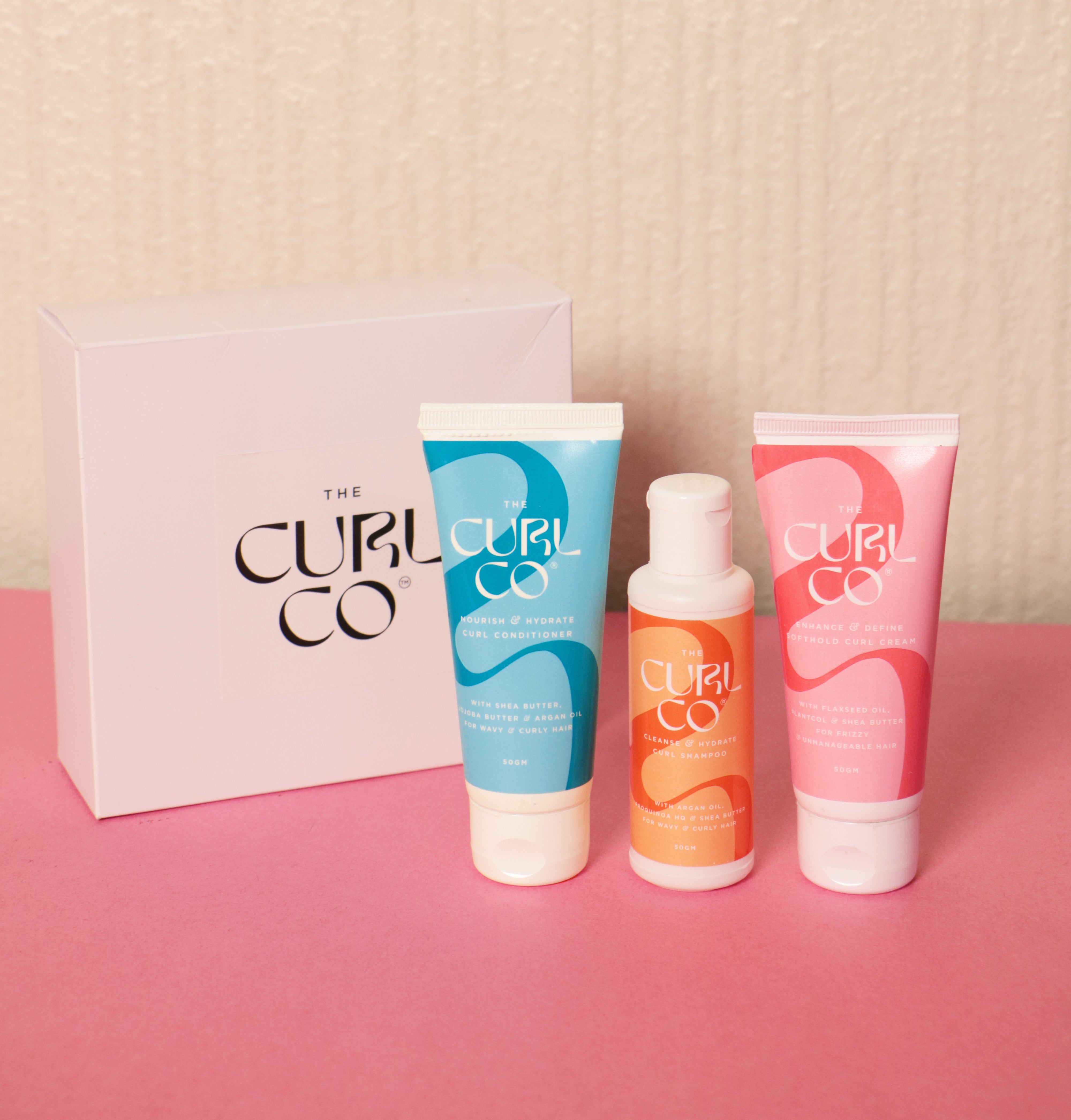 The Curl Co Trial Pack (Shampoo + Conditioner + Soft Hold Curl Cream + Curl Accessories) - The Curl Co.
