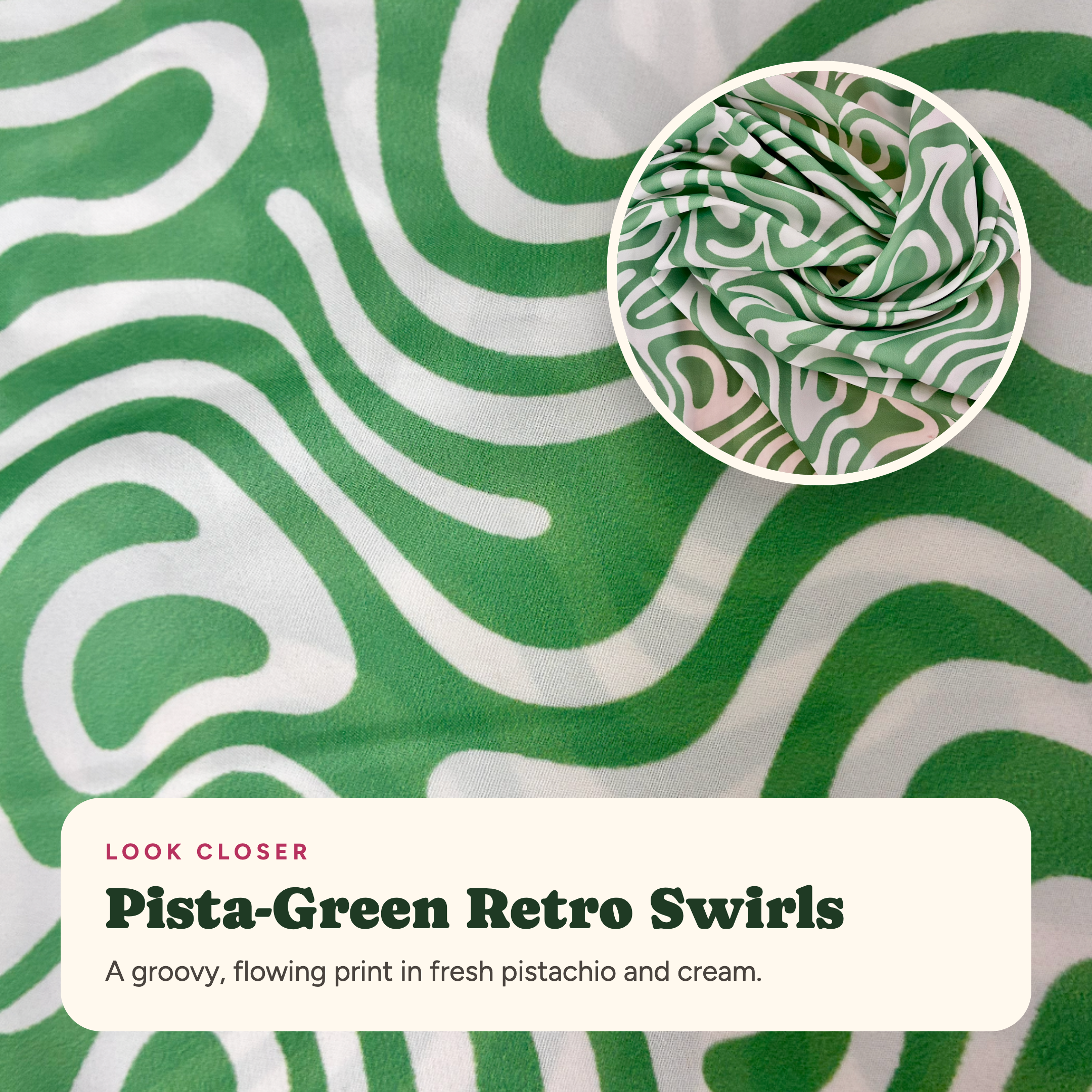 Satin Scarf - Green Pista Swirl