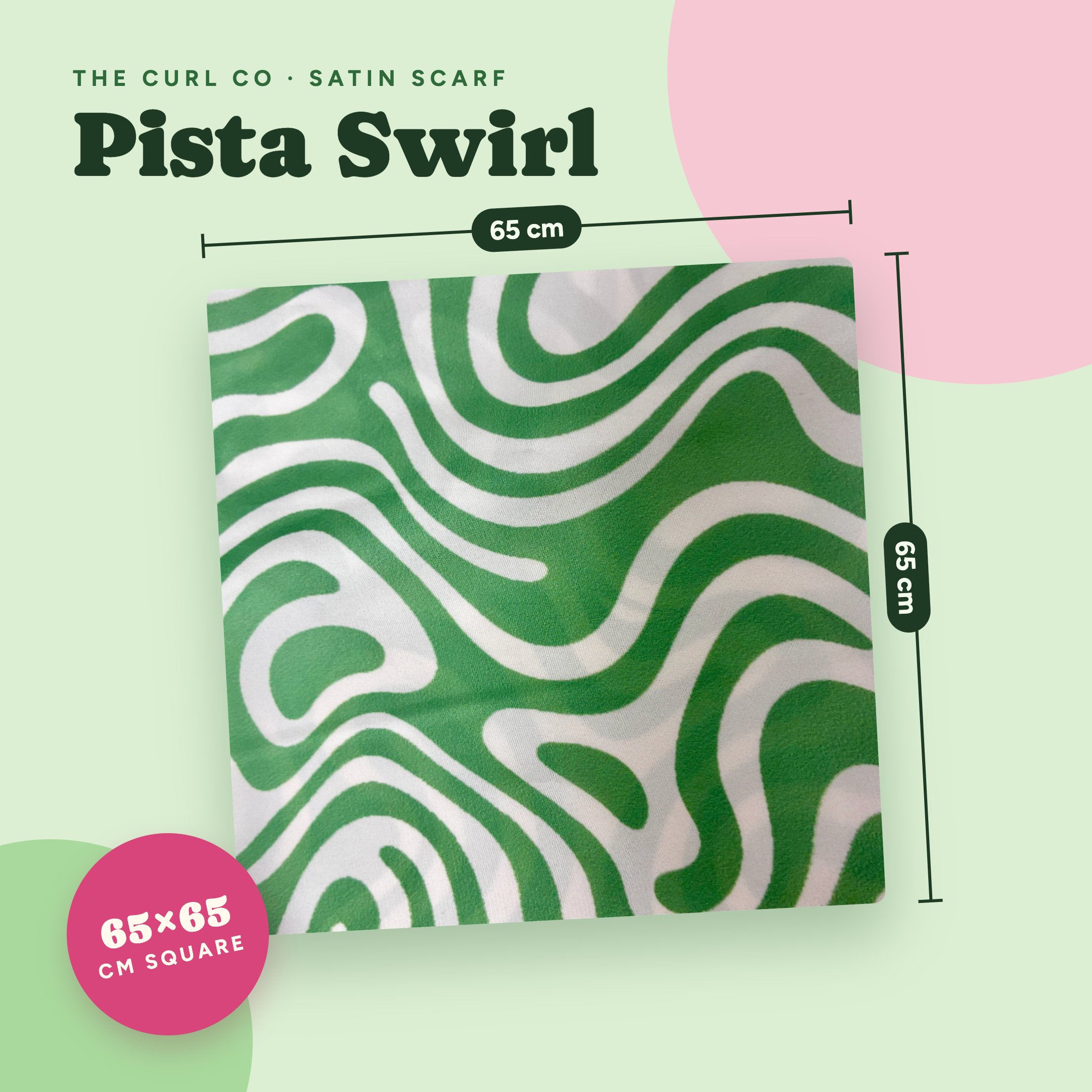 Satin Scarf - Green Pista Swirl