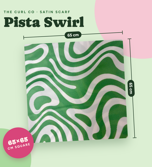 Satin Scarf - Green Pista Swirl
