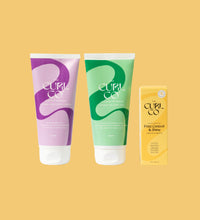 Strong Hold curl cream + Hydrating Gel + Frizz Control & Shine Serum - The Curl Co.