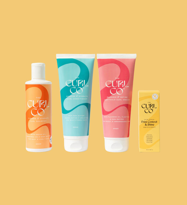 Shampoo + Conditioner + Soft Hold curl cream +Frizz control & Shine Serum - The Curl Co.