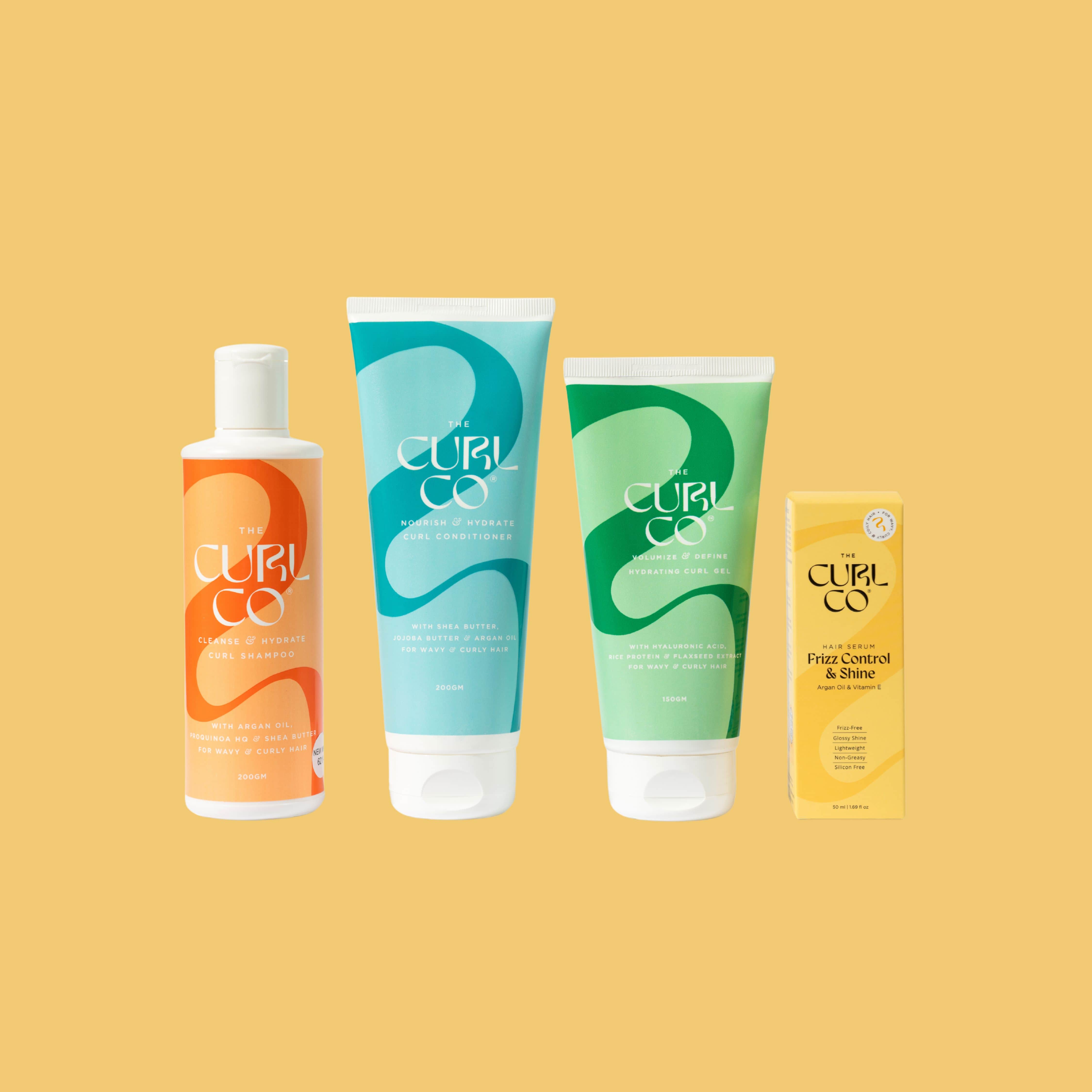 Shampoo + Conditioner + Gel+ Frizz control & Shine Serum - The Curl Co.
