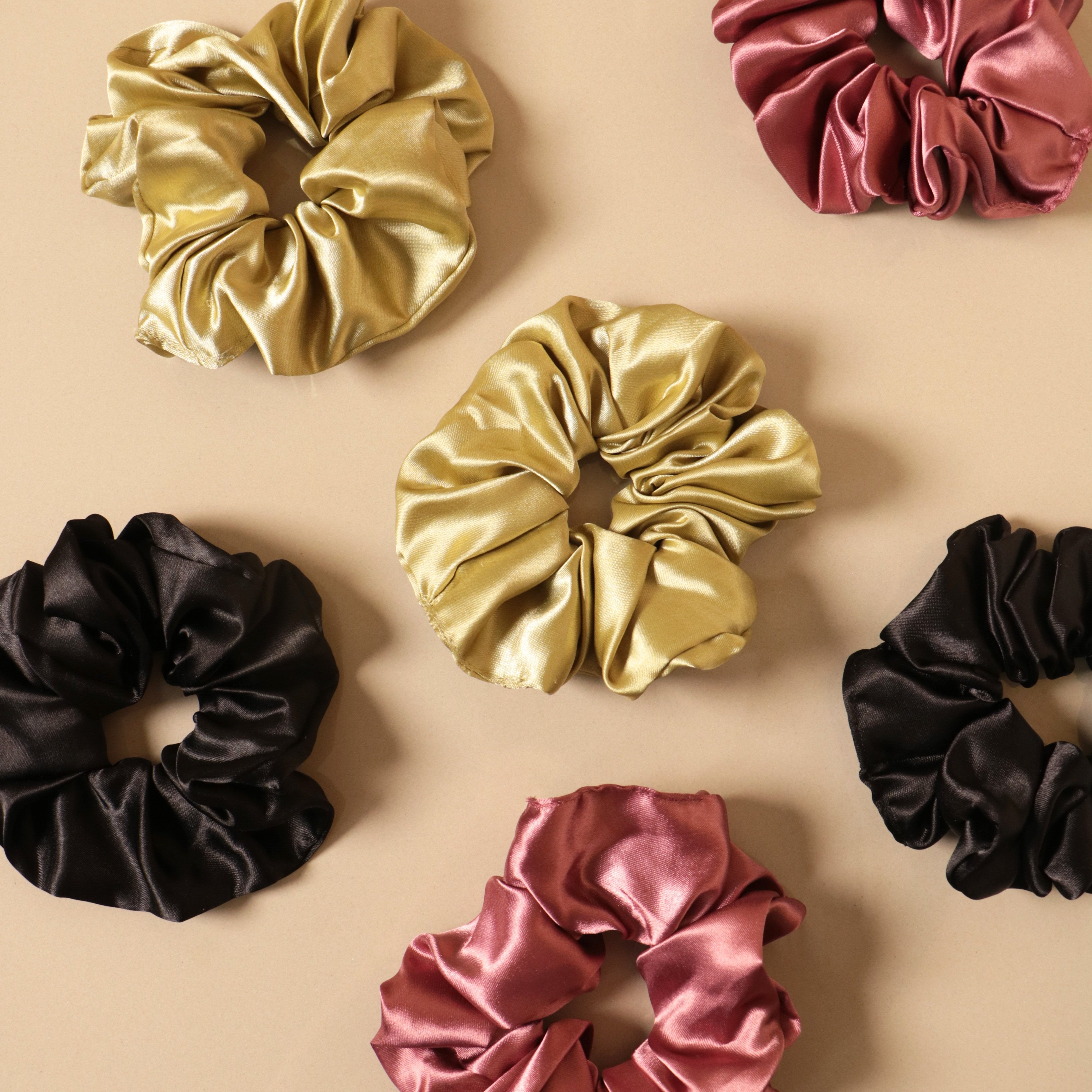 Satin Scrunchies (Pack of 3 or 6)