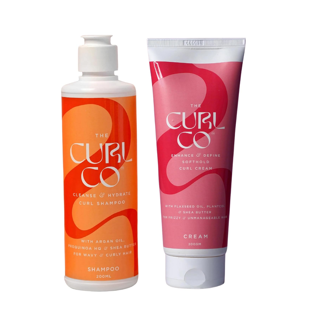 Curl Shampoo + Curl Cream Bundle (200gm Each) - The Curl Co.