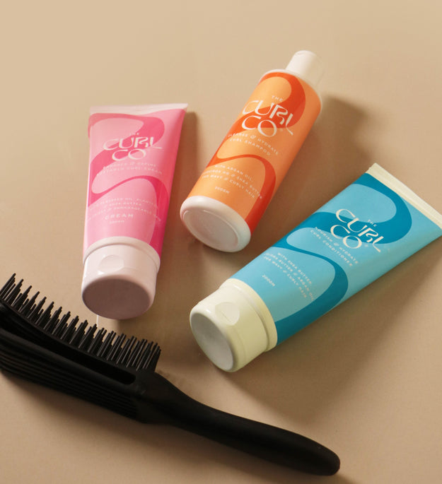The Curl Co. Complete Pamper Kit For Curly Hair (Shampoo+ Conditioner+ Curl Cream + 3 scrunchies + 1 pillow cover + styling brush)