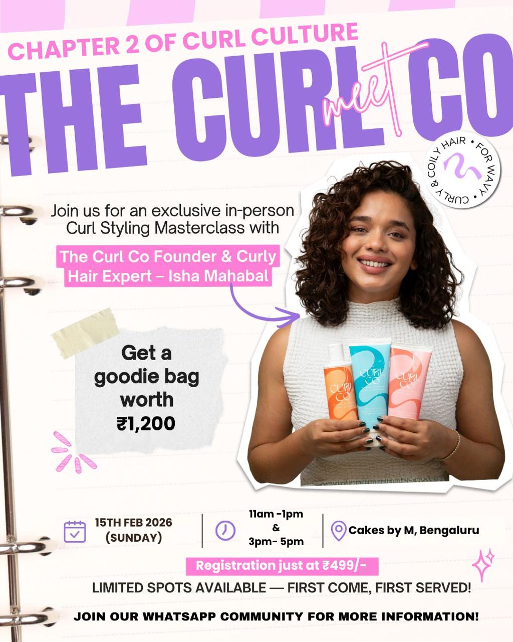 Curl Culture Class Ticket Bangalore, 15th Feb (3pm to 5pm) - The Curl Co.