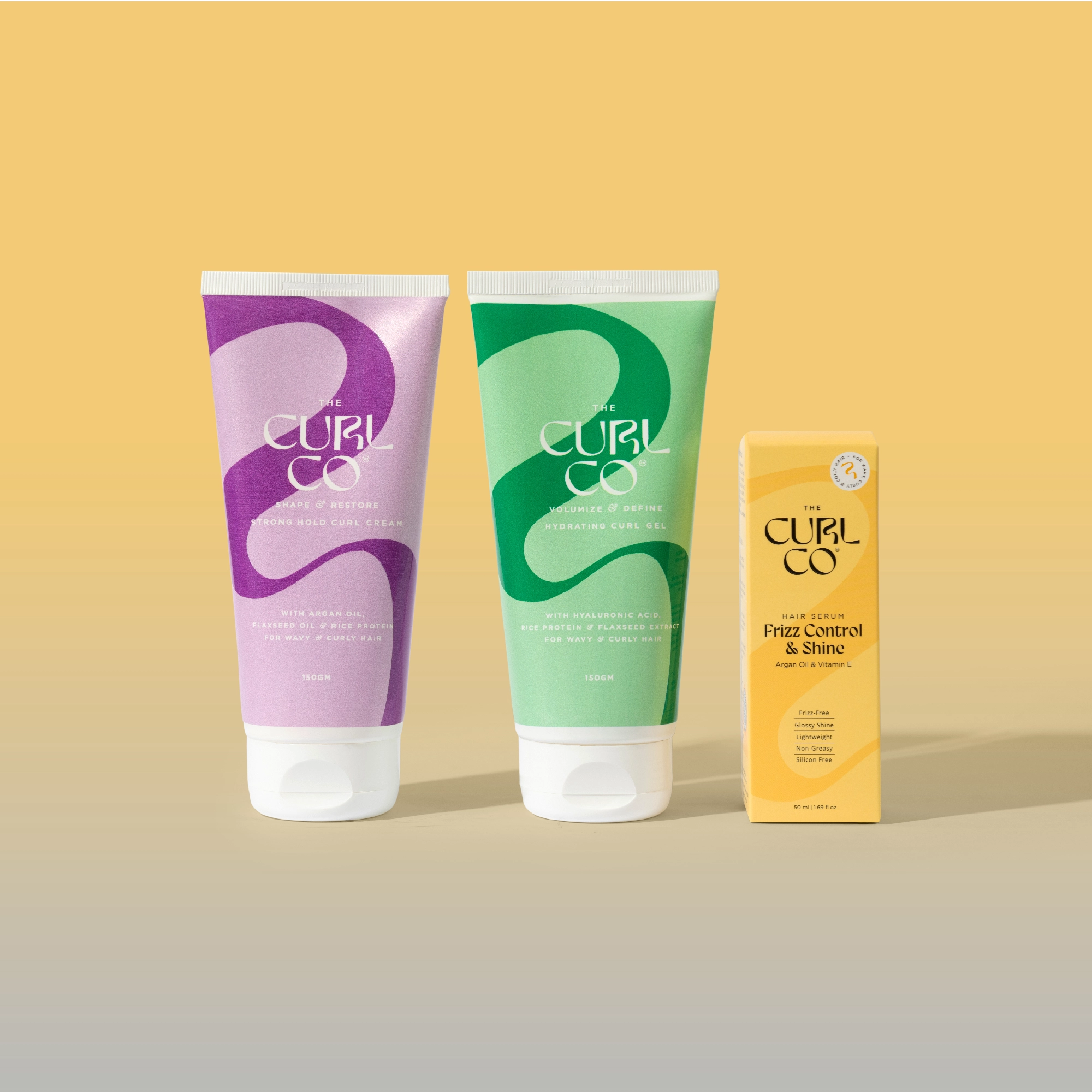 Strong Hold curl cream + Hydrating Gel + Frizz Control & Shine Serum