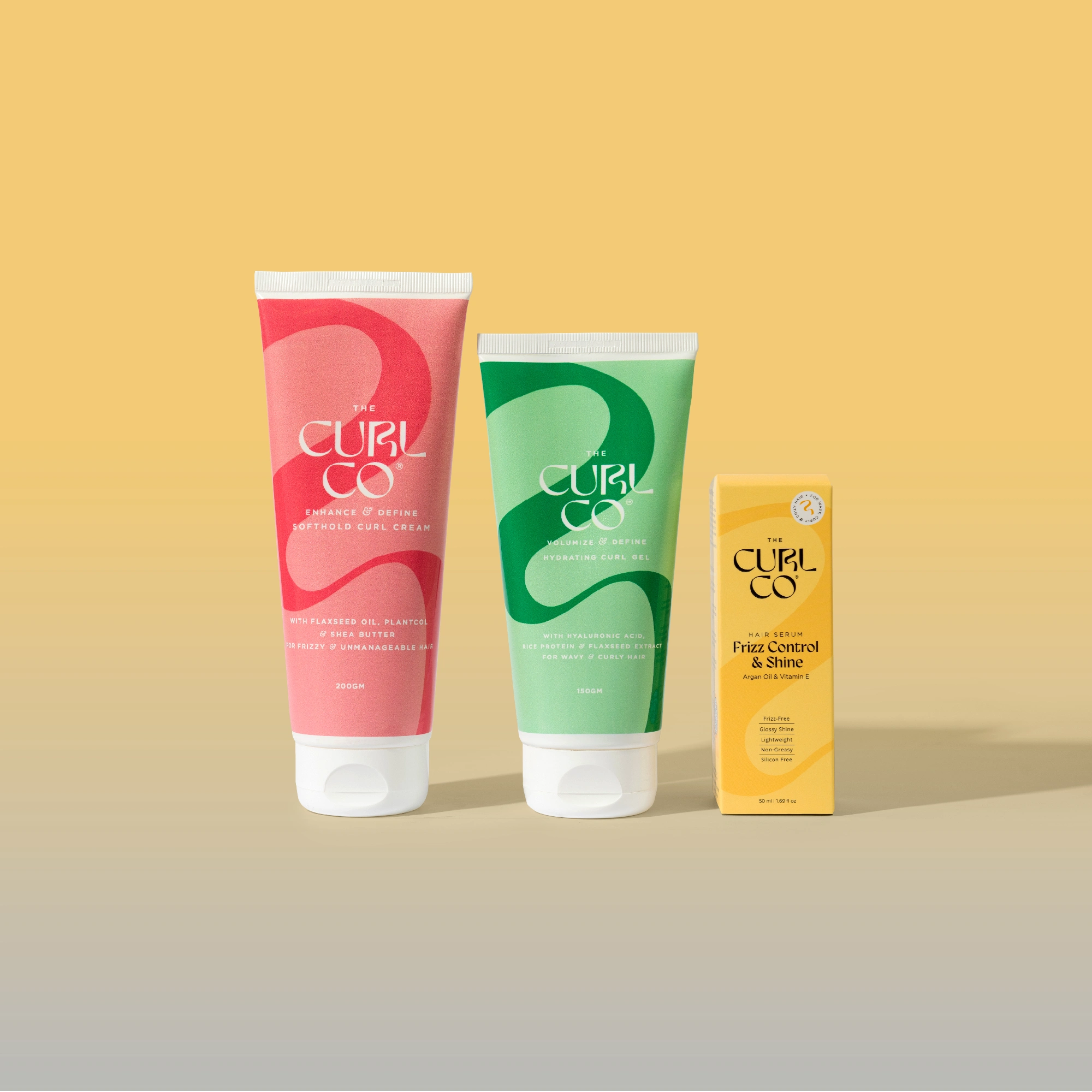 Soft Hold curl cream + Hydrating Gel + Frizz control & Shine Serum