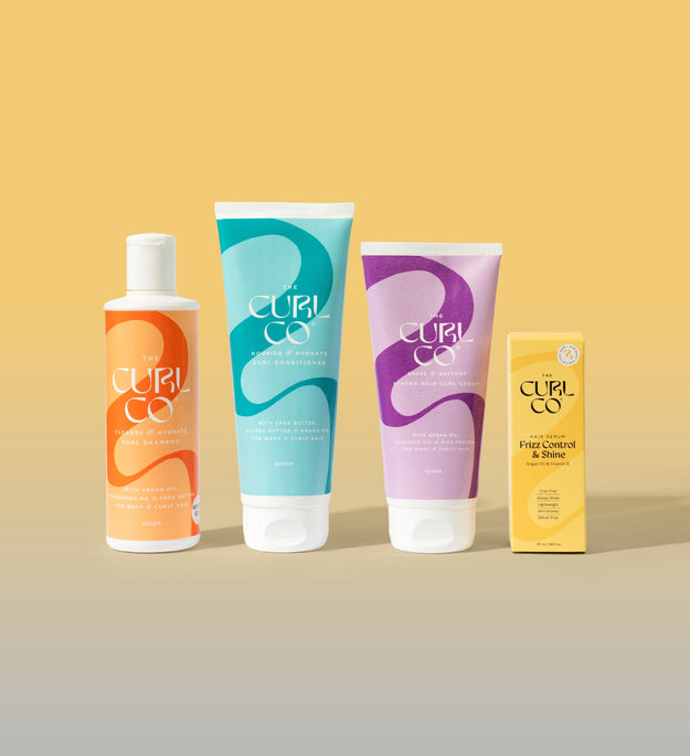 Shampoo + Conditioner + Strong Hold curl cream+ Frizz control & Shine Serum