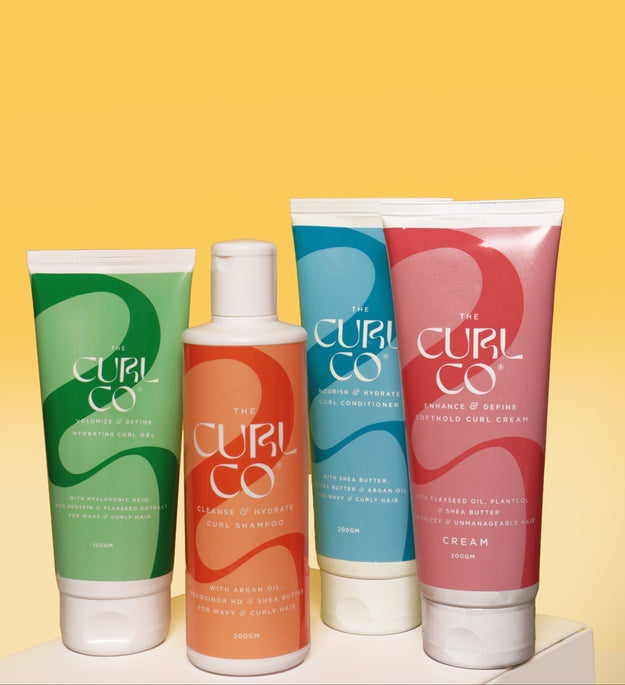 (NEW) Complete Curl Solution Kit (Shampoo + Conditioner + Soft Hold Curl Cream + Volumize & Define Gel) - The Curl Co.