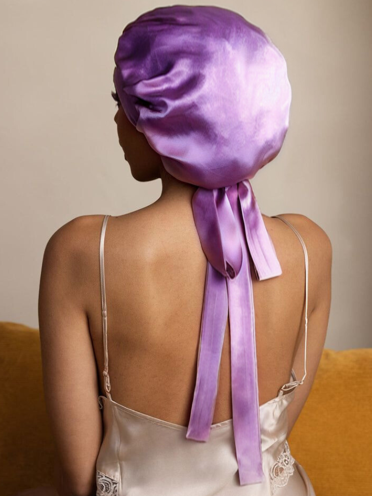 satin bonnet back view, free size bonnet cap