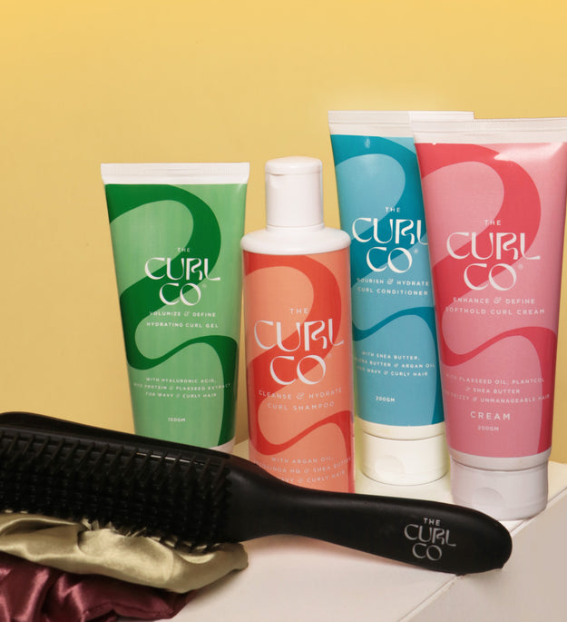 (NEW) The Ultimate Curl Transformation Kit (Shampoo + Conditioner + Soft Hold Curl Cream + Volumize & Define Gel + Curl Accessories) - The Curl Co.